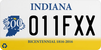 IN license plate 011FXX