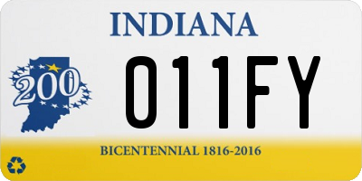 IN license plate 011FY