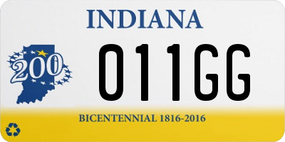 IN license plate 011GG