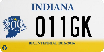 IN license plate 011GK