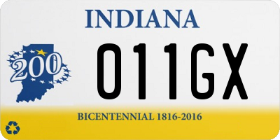 IN license plate 011GX