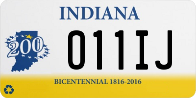 IN license plate 011IJ