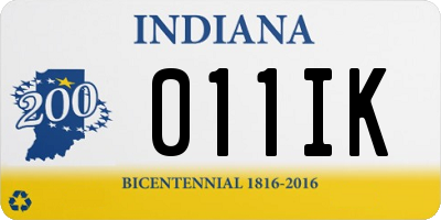 IN license plate 011IK