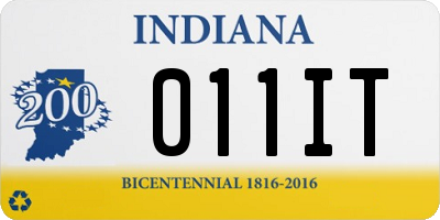 IN license plate 011IT