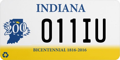 IN license plate 011IU