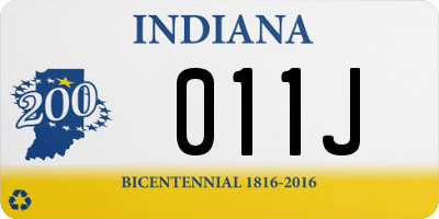 IN license plate 011J