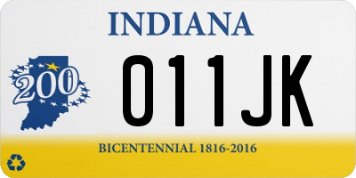 IN license plate 011JK