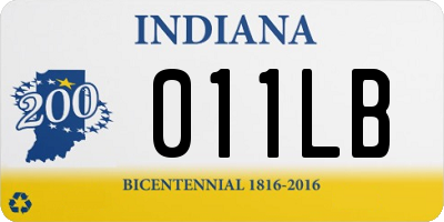 IN license plate 011LB