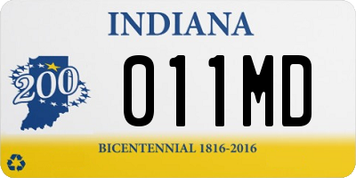 IN license plate 011MD