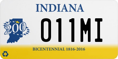 IN license plate 011MI