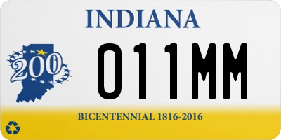 IN license plate 011MM