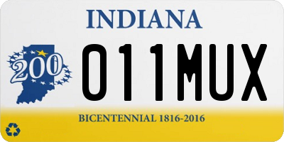 IN license plate 011MUX
