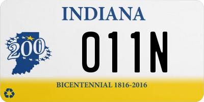 IN license plate 011N