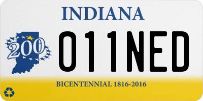 IN license plate 011NED
