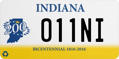 IN license plate 011NI