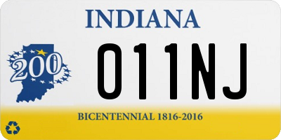 IN license plate 011NJ