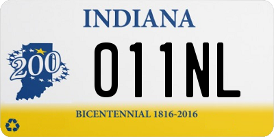 IN license plate 011NL