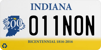 IN license plate 011NON