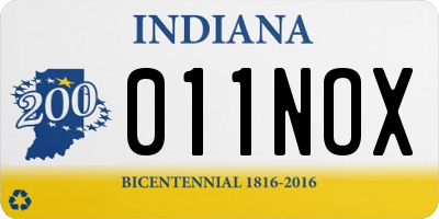 IN license plate 011NOX