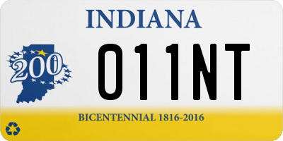 IN license plate 011NT