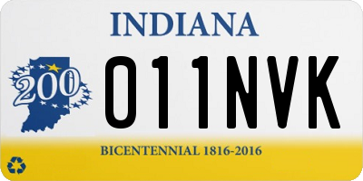 IN license plate 011NVK