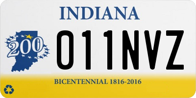 IN license plate 011NVZ