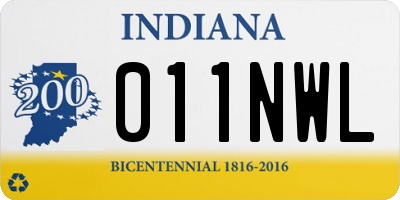 IN license plate 011NWL