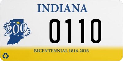 IN license plate 011O