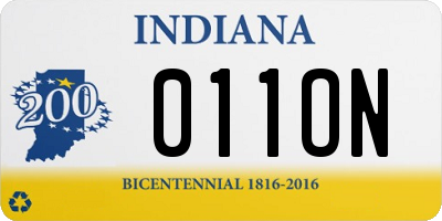 IN license plate 011ON