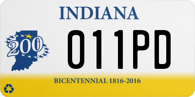 IN license plate 011PD