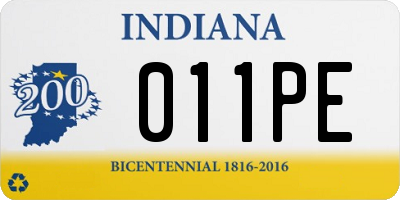 IN license plate 011PE