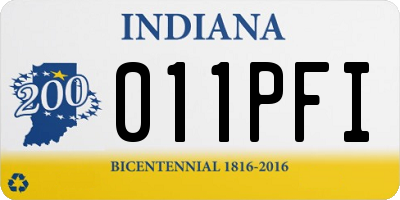 IN license plate 011PFI
