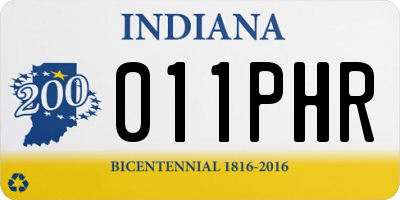 IN license plate 011PHR