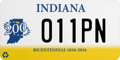 IN license plate 011PN