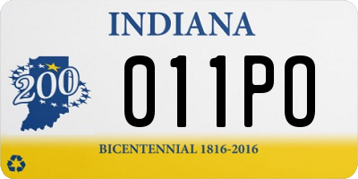 IN license plate 011PO