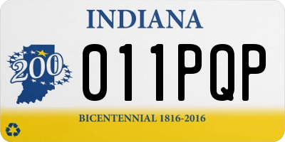 IN license plate 011PQP