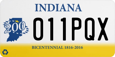 IN license plate 011PQX