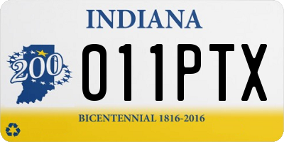IN license plate 011PTX