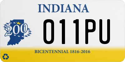 IN license plate 011PU
