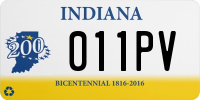 IN license plate 011PV