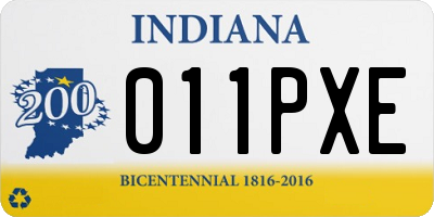 IN license plate 011PXE