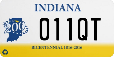 IN license plate 011QT
