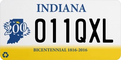 IN license plate 011QXL