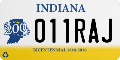 IN license plate 011RAJ