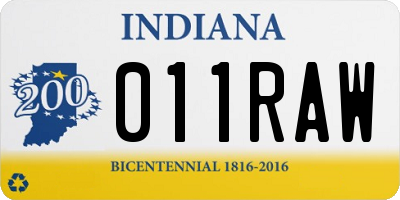 IN license plate 011RAW