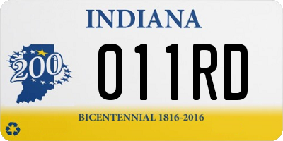 IN license plate 011RD