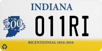 IN license plate 011RI