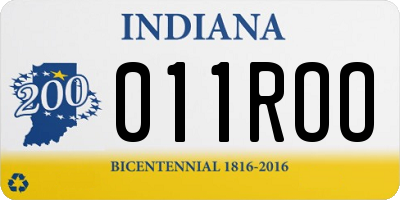 IN license plate 011ROO
