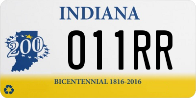 IN license plate 011RR