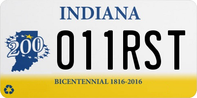 IN license plate 011RST